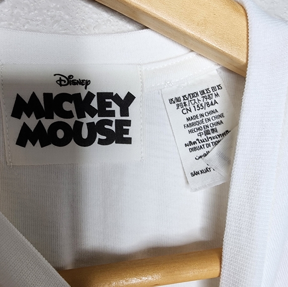 Disney Mickey Mouse White Cropped Short Sleeve T-Shirt New With Tags - Picture 6 of 11